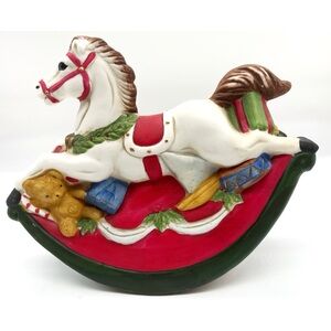 Rocking Horse Musical Toyland Bisque Porcelain Figure 8" Toyland